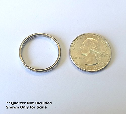 Image of Bulk 100 Pack - 1 inch Key Rings - Heat Treated Heavy Duty & Durable Premium Split Ring Keychains by Specialist ID