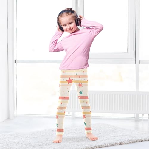KLL 5 Pointed Stars Red Stripes Toddler Girls Legging Stretch High Waisted Sweatpants Running4