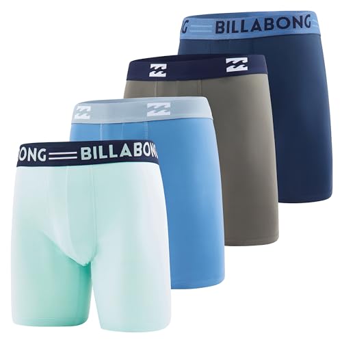 Billabong-Mens-Boxer-Briefs-4-Pack-Long-Leg-Performance-Compression-Shorts-Mens-Underwear-75-Inseam Billabong Mens Boxer Briefs 4 Pack Long Leg Performance Compression Shorts Mens Underwear 7.5” Inseam - Image 1
