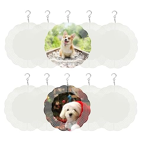 10 Pack Sublimation Wind Spinner Blanks 6 Inch Wind Spinners Sublimation Blanks 3D Aluminum Metal Wind Spinners for Yard and Garden Indoor Outdoor Window Porch Decoration Round (10 Pcs 6 Inch) Cover