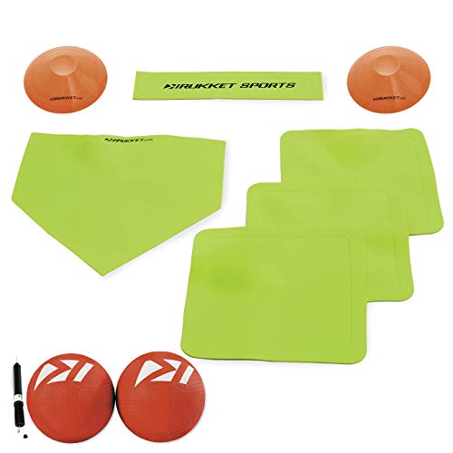 Rukket Kickball Set with Bases | Rubber Throw Down Plates and Kick Ball | Perfect for Kids and Adults | Playground and Backyard Game | Air Pump and Foul Line Cones (Kickball Bundle (w/ 2 Kickballs))