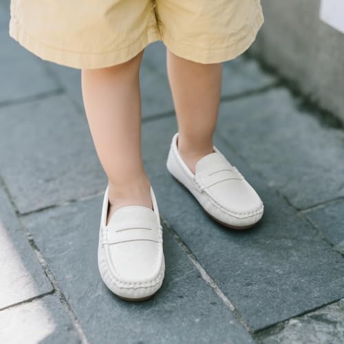 Image of Miamooi Toddler Boys Girls Wedding Dress Shoes Little Kid Slip On Loafers School Uniform Moccasins Walking Shoe