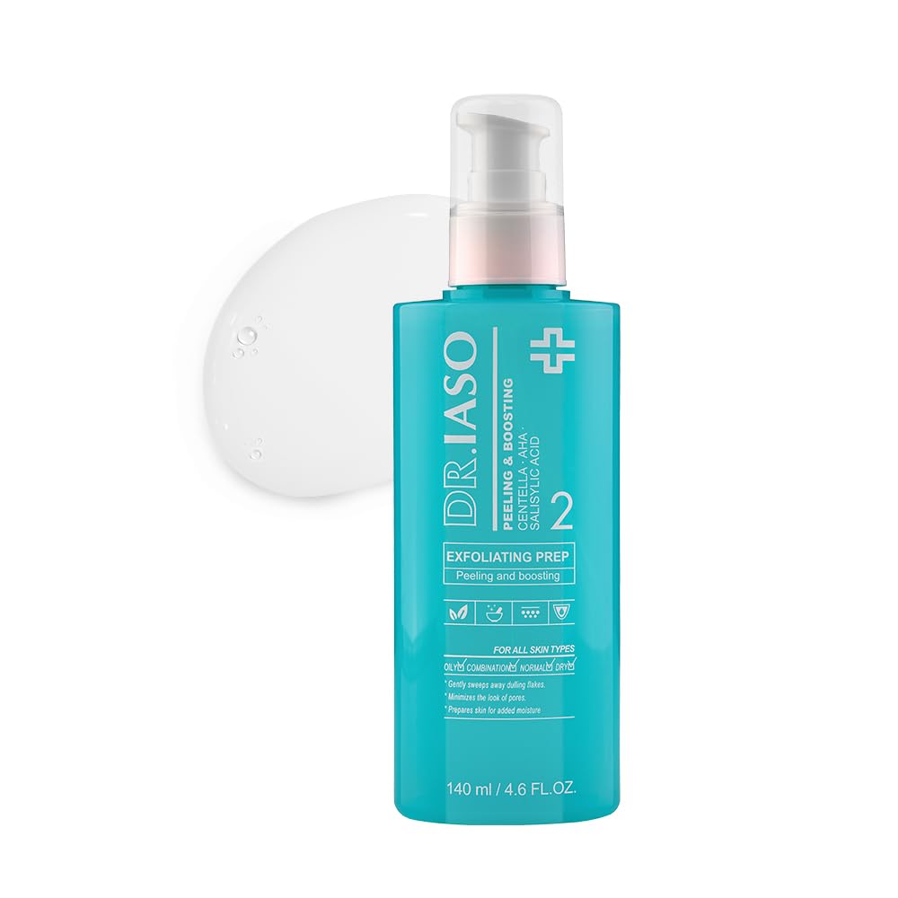 IASO DR. Exfoliating Prep140 ml- Gentle AHA & BHA Exfoliating Toner for All Skin Type.