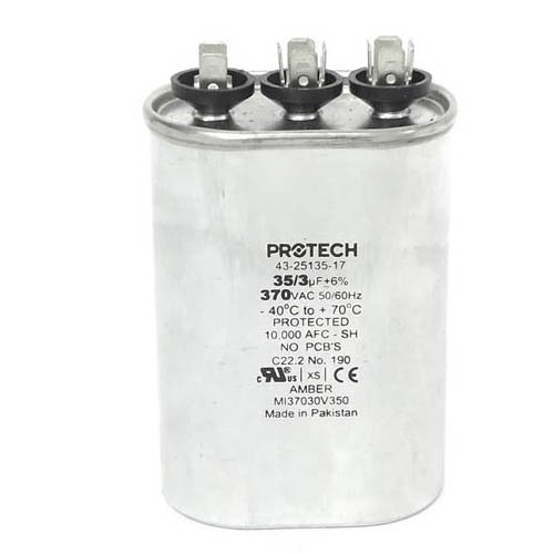 43-25135-17 -Rheem OEM Oval Replacement Dual Run Capacitor 35 + 3 UF/MFD 370 Volt
