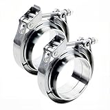ROADFORMER 5 inch V Band Clamp - 2 sets of Quick Release V band Exhaust Clamp Stainless Steel with Flanges for Automotive exhaust system, turbocharger, downpipe and mufflers (5