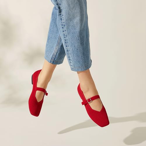 Image of VIVAIA Women's Margot Mary Jane Square-Toe Ballet Flats