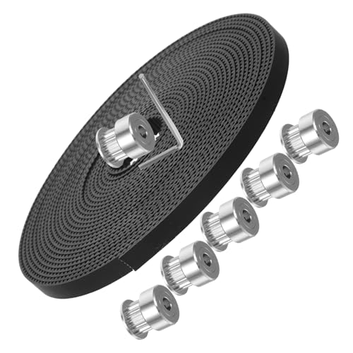PartyKindom Gt2 Timing Belt Pulley Kit for Printer 20 Teeth Metal Pulley with 5mm Bore and Wrench, Precision High Positi
