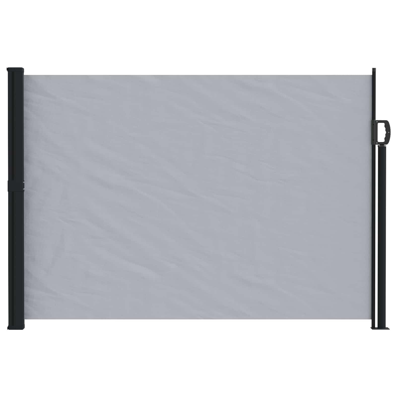 vidaXL Retractable Side Awning Grey 600 x 140 cm Polyester, Outdoor, Rectangular, Modern Retractable Awning for Sun Shade, Privacy Screen, Garden Partition, Wind Protection, Divider