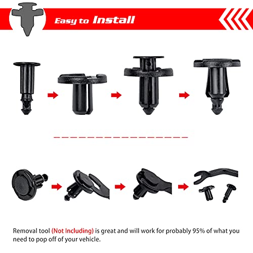 Image of OTUAYAUTO 100Pcs Front Bumper & Radiator Support Retainer Clips Plastic Push Fender Liner Clip 11296-AG000-8mm Hole Compatible with Nissan Maxima Versa Altima & Infiniti - 01553-09321