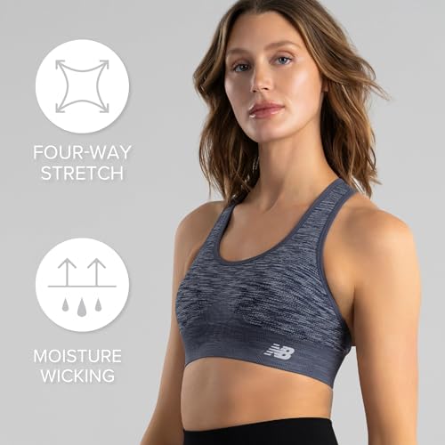 New Balance Women's Seamless High Impact Sports Bra with Adjustable Wide Straps and Removal Pads3