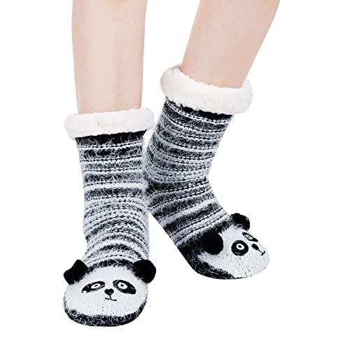 Image of Chassic Sherpa Lined Slipper Socks for Women, Non-Slip Cozy Winter House Socks, Soft Fuzzy Socks, Christmas Gifts for Women & Ladies Stocking Stuffers