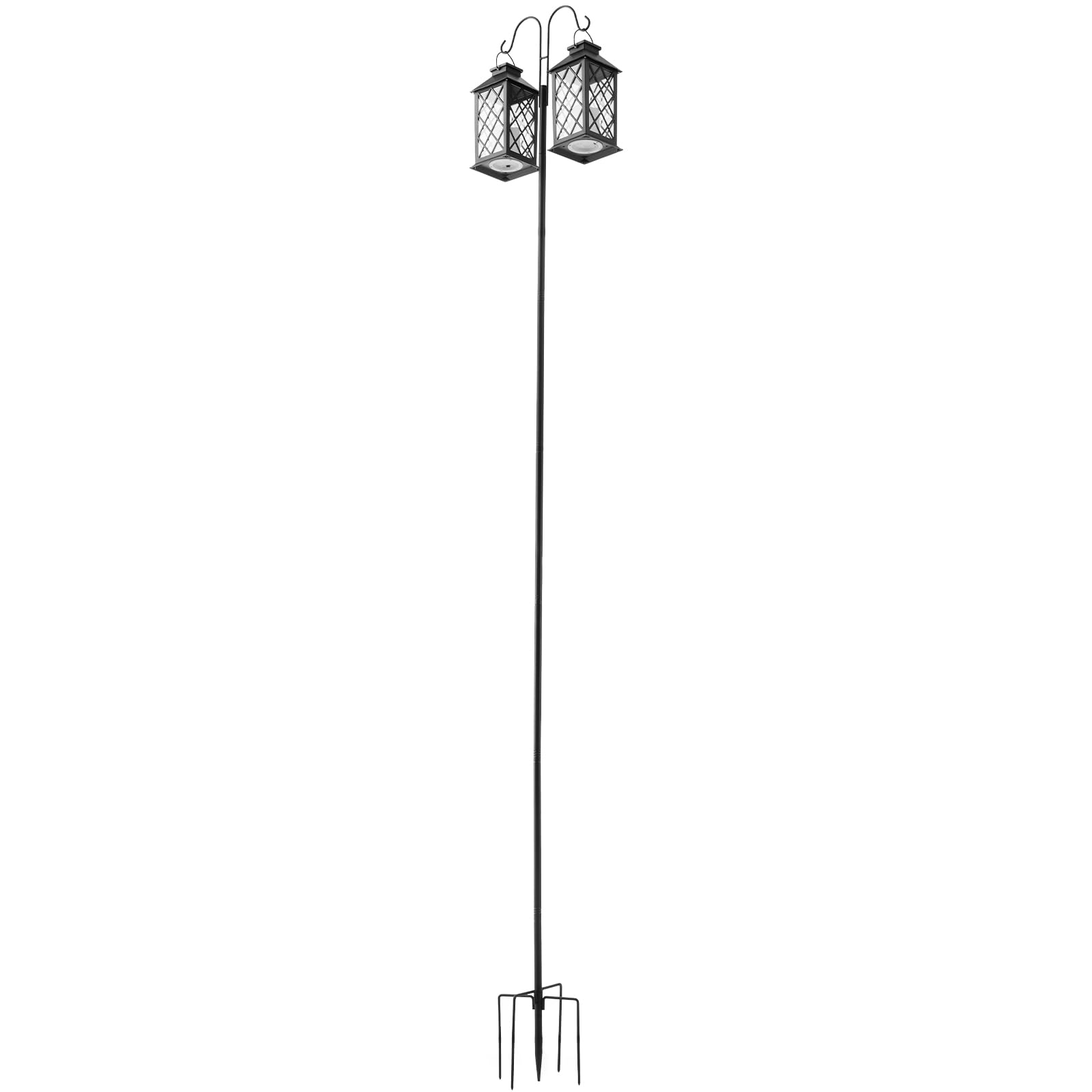 VEVOR Palo Ganci per Mangiatoia per Uccelli Gancio Doppio per Esterni 8 pezzi 1950 mm Palo Mangiatoia per Uccelli da Giardino, Supporto per Appendere Cesti per Piante, Lanterne, Campanelli