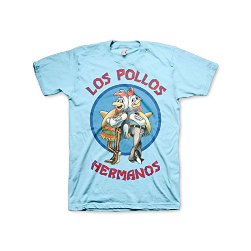 Breaking Bad Officially Licensed Merchandise Los Pollos Hermanos T-Shirt (SkyBlue), X-Large