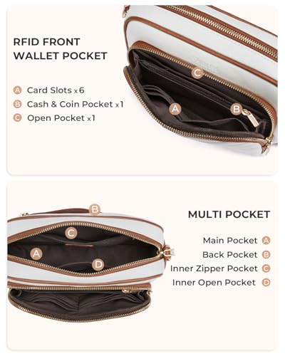 CHOLISS Quilted Crossbody Bags for Women RFID Vegan Leather Travel Purse Small Shoulder Handbags with Built in Wallet4