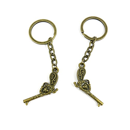 5 Pieces Antique Bronze Keychain Key Chain Tags Keyring Ring