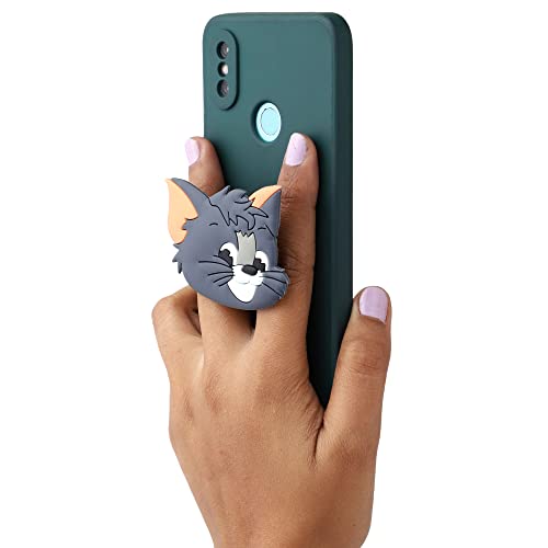 Image of Cute Anime Mobile Holder Grip Stand for Phones Selfie Holder for Smartphones, Designed for Kids and Teens. [ Silicone ]-(Model - Tom Cat)