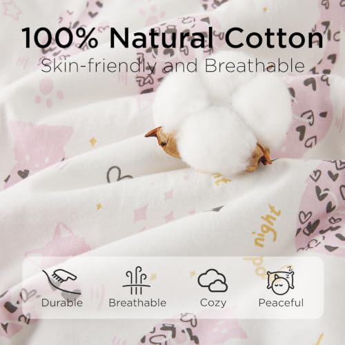 Image of Duomiaomiao 1.5 TOG Wearable Blanket 12-24 Months 100% Cotton Four Season Side Open Zipper Baby Sleep Sack with Feet, Breathable Toddler Sleep Bag