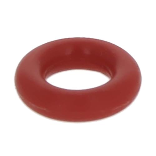 Miniatura 3 de Bettomshin 50 juntas de anillos de sellado VMQ de silicona de 0.31 x 0.08 pulgadas para sellado hidráulico y neumático, color rojo