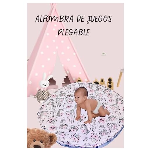 Souleo. Alfombra plegable y acolchada para bebé. Alfombra de algodón para juegos y gateo de bebés