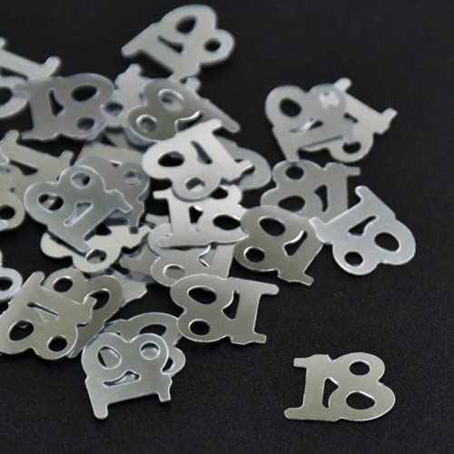 DIWULI Confetti Tavola Numero Argento 18 - Compleanno