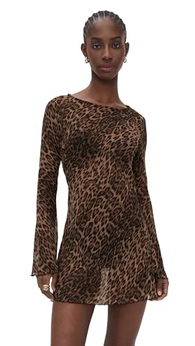 Bella Venice Women's The Britain Dress, Leopard, Print, Brown, M