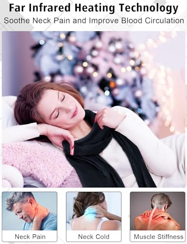 Lionrose Heated Scarf for Women - Men Electric Heating Neck Scarf with Rechargeable 5000mAh Battery Warm Arthritis in Winter3