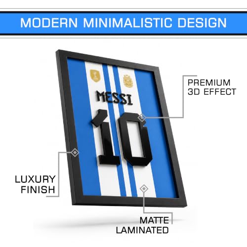 Image of CodersParadise No. 10 Football Inspired 3D Wall Art Frame, Sports Fan Decor, Layered Wall Hanging for Bedroom, Living Room, Gaming Room & Home Decoration