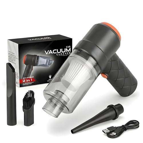 Image of Andrew James Car Vacuum Cleaner 2 in 1 Cordless Handheld Vacuum Cleaner | EVERSYS Portable Mini Vacuum Cleaner with Strong Suction & Blower | Wireless Powerful Car Cleaning Vacuum Cleaner
