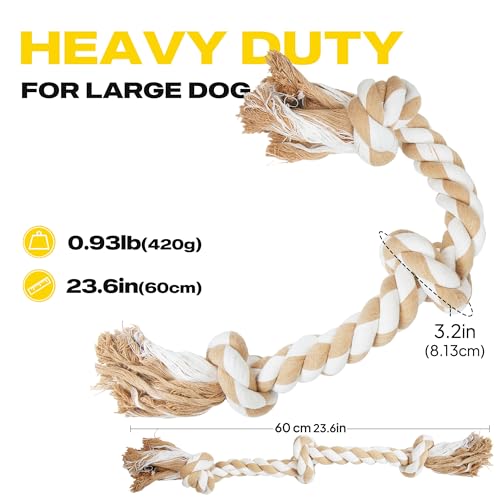 Image of Fida Dog Rope Toys for Medium Large Dogs, Chew Toys for Aggressive Chewers