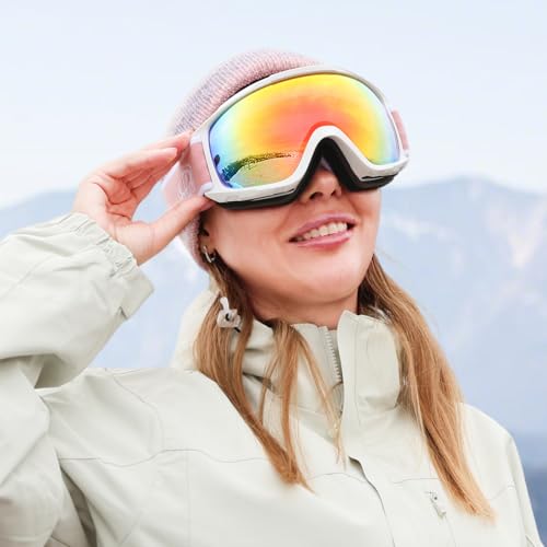 Image of findway Ski Goggles OTG - Over Glasses Snow /Snowboard Goggles for Men, Women & Youth - 100% UV Protection