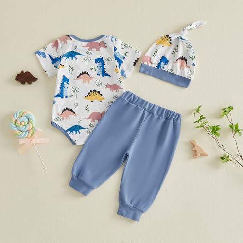 Image of Amnnchya Newborn Baby Boy Clothes Fishing Short Sleeve Romper Shirt Tops Pants Summer Spring Outfits Cute Hat Set