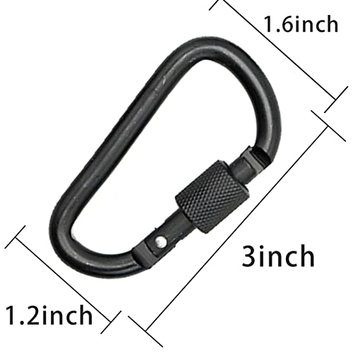 SZXMDKH 4Pcs Locking Carabiner Clips, D-Ring Carabiners with Screw Lock - Image 2