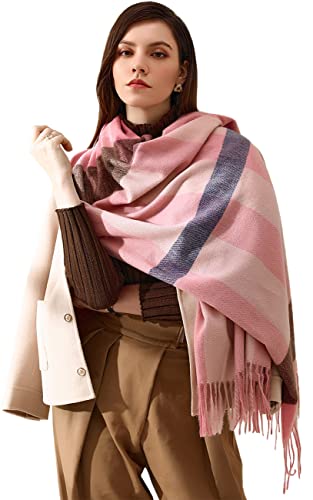 MAIRY Damen Winter Gestrickte Schals Weich Strickschal Karo Winterschal Pashmina Warme Stola M180005 Cover