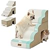 Dog Stairs for Large Dogs – 24″ H Pet Stairs Ramp for High Bed 2 in 1 with Zippers Suitable for Cats, Indoor Cat Ladders with Non-Slip Bottom, Beige