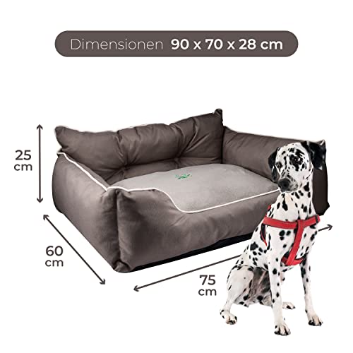 United Colors of Benetton. Pets | Hundebett | Braun | Maße 90x70x28 cm | Ergonomisches Bett für Große Hunde | Maschinenwaschbarer Bezug