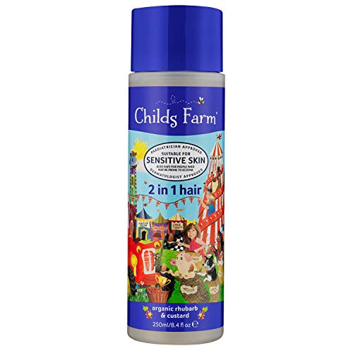 Childs Farm Organic Rhubarb & Custard 2 In 1 Shampoo & Conditioner, 250ml