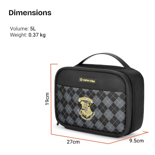 Image of Harry Potter x Nasher Miles Hogwarts Toiletry Kit | Cosmetic Bag | Reverse PU & Polyester | Travel Pouch | Multipurpose Storage Compartments & Carry Handle | Travel Accessory for Men & Women (Black)