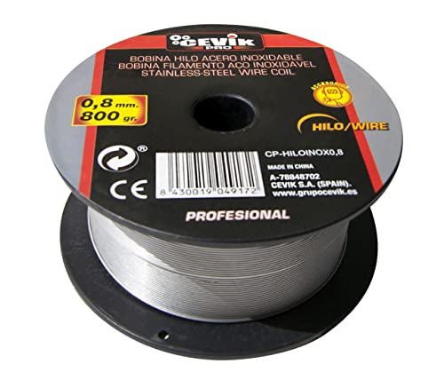 CEVIK PRO - Hilo Soldadura Inoxidable MIG 0,8 mm - Bobina 0,8 kg - Hilo para Soldar con Gas - Alta Resistencia a la Corrosión - Acero Inox Profesional