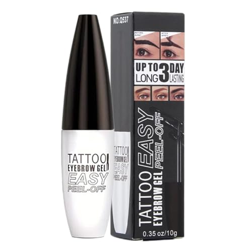 Tatuaje de gel de cejas impermeable: tinte de cejas a prueba de manchas para naturales para naturales | Tinción de semipermanente con fórmula fácil de pelar | Resistente a la transfe