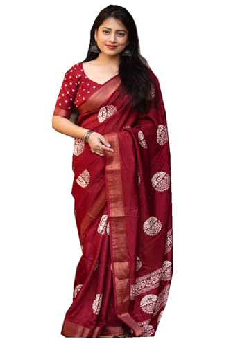 MOHIT CREATIONS Womens Traditional Stylish Soft Cotton Silk Zari Border