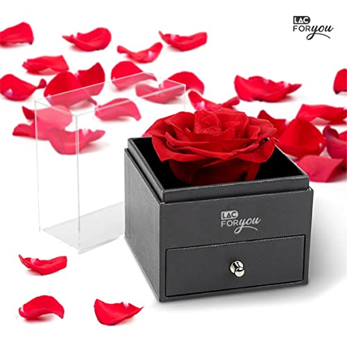 LAC Rosa Stabilizzata Vera con Collana | Rose