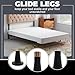 King's Brand Furniture - Plastic Bed Frame Glide Legs to Replace Wheels, Set of 4 Glides