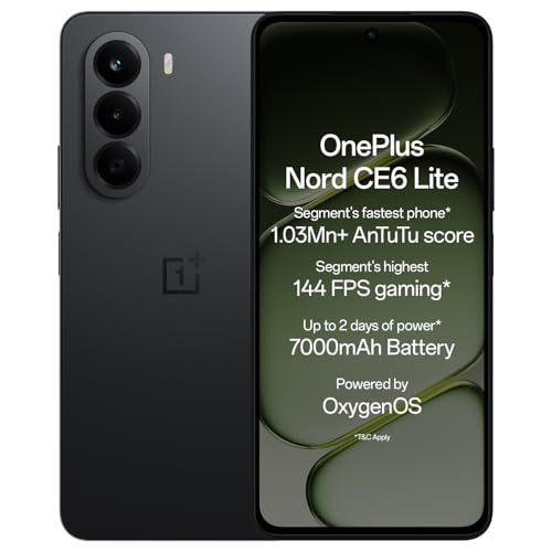 OnePlus Nord CE6 Lite | 8GB+256GB | Hyper Black | Segment's Faste...