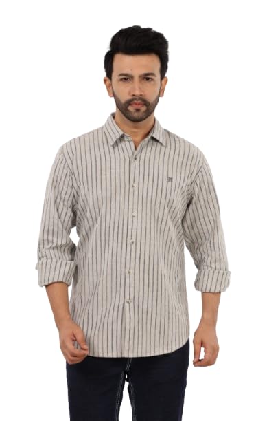summer line Men's 100% Cotton Vertical Striped Casual Shirt | Full Sleeves | Regular Fit | Soft & Breathable | Premium Smart Casual Shirt | Sizes M-6XL-picture-55