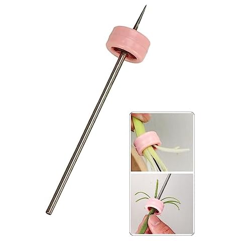ZLMC Plum Blossom Scallion Silk Knife Multifunctional Stainless Steel Vegetable Pink Onion Knife Chopper Slicer Kitchen Tools[1 Pcs Pink] Cover