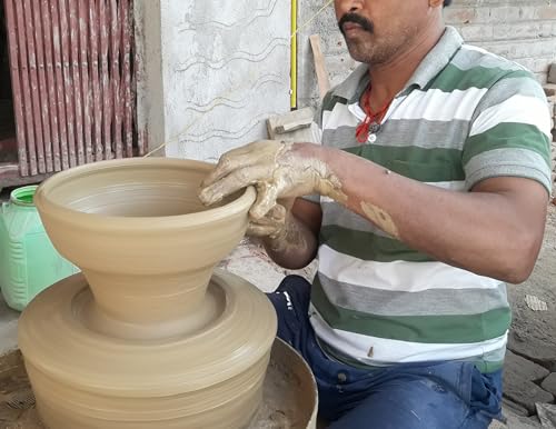 VILLAGE KRAFT Handcrafted 1.5 LTR,Eco-Friendly Terracotta Earthen Clay Curd/Dahi/Yoguart/Biryani Clay/Mud Cooking Pot | Dal/Mathani Handi | Mitti Yogurt Bowl for Setting/Serving,1 Piece,Red