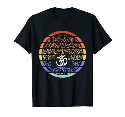 Chakra Arbre de Vie Mandala Zen Yoga Symbole Om Bouddha T-Shirt