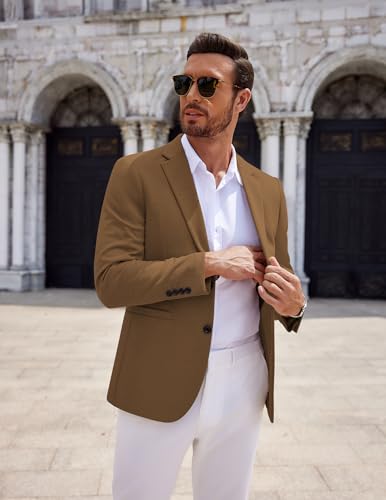 Image of COOFANDY Men's Casual Knit Blazer Two Button Lightweight Sport Coats Suit Jacket