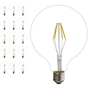 15 stuks Edison gloeilamp, grote led-lamp, G125 (φ125 mm), met E27-fitting flexibel filament, warmwit (2200 Kelvin), 360…