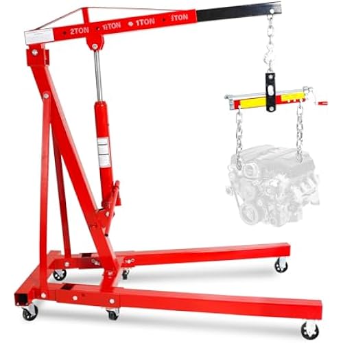2Ton Hydraulic Engine Hoist with Load Leveler, Folding Cherry Picker